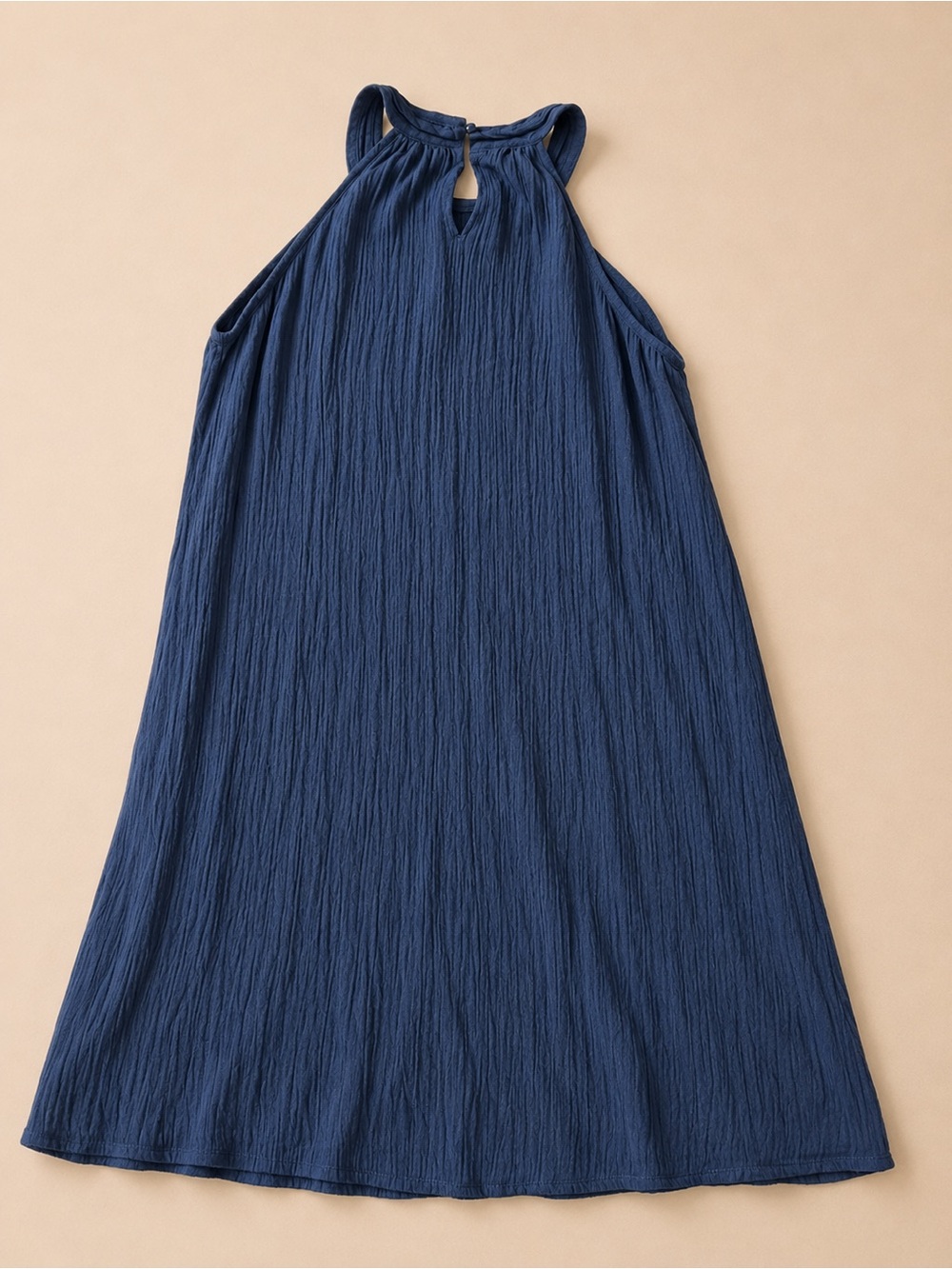 THML Navy Braided Halter Swing Dress/ Boho Resort Midi - Picture 3 of 4